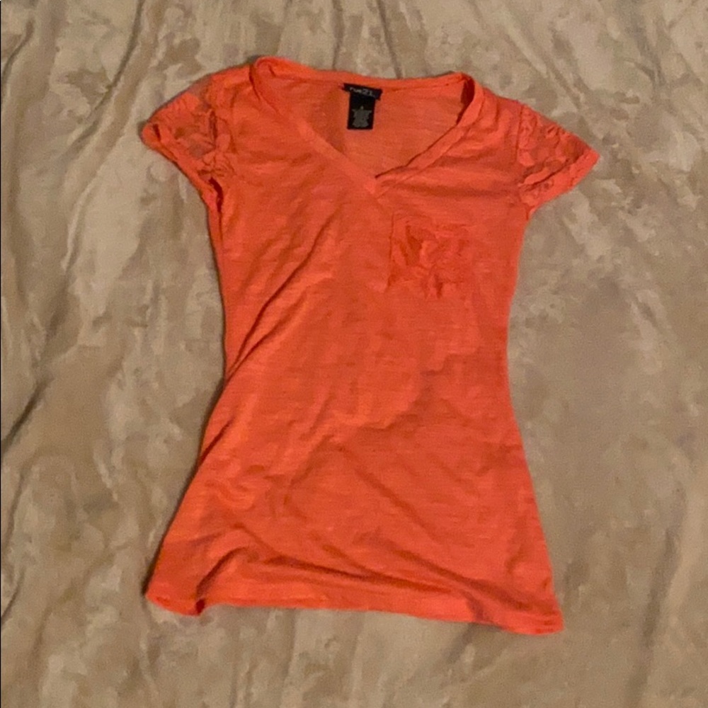 Orange lace shirt